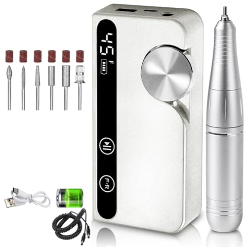 Ponceuse à ongles 45000 tr/min portable pour soin des cuticules et faux ongles