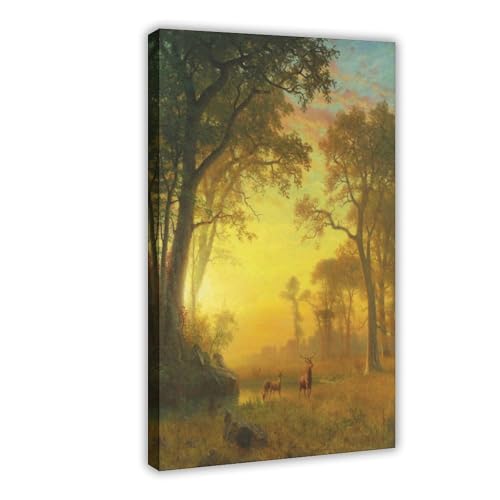 Toile Lumière dans la forêt Albert Bierstadt déco murale cadre bureau tableau paysage 40x61