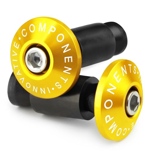 Par de tapones de manillar de motocicleta, CNC de aluminio para manillar universal de 22mm 7/8", oro