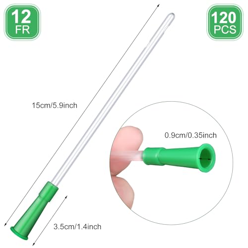 Image of Nuanchu PVC Replacement Tubings Supplies Tubes Kit Clear Replacements Hose with Flexible Rounded End for Smooth Insert(12 FR,120 Pieces)