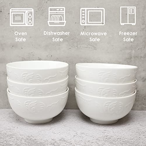 Amhomel Set Of 6 Cereal Bowls With Embossed Texture thumb #4