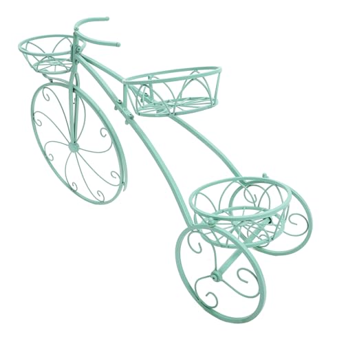 GANAZONO 自転車型多フラワースタンド 鉢植え台 屋内屋外バルコニー用 耐久性のある鉄製グリーンプラントラック