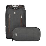 WENGER CityUpgrade mochila portátil con bandolera, portátiles hasta 16″, tabletas hasta 12″, 15 l, mujer, hombre, negocios, universidad, escuela, viajes, gris, 606489