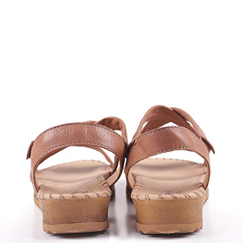 Sandália Anabela Bottero 322503 Couro Amêndoa