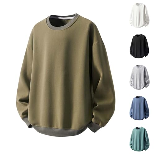 Cambkatl Men's Color Block Basic Crewneck Sweatshirt Long Sleeve Casual Pullover Loose 2025 Fall Streetwear Workout Tops2