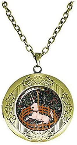 Unicorno arte foto medaglione collana gioielli di vetro regali personalizzati