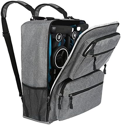 Quoyiyo Baby Stroller Travel Carry Bags, Stroller Travel Bag Compatible with GB Pockit and GB Pockit Air Plus All Terrain, Lightweight Stroller Travel Backpack for Airplane (Gray)
