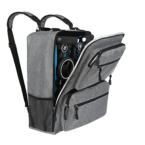 Quoyiyo Baby Stroller Travel Carry Bags, Stroller Travel Bag Compatible with GB Pockit and GB Pockit Air Plus All Terrain, Lightweight Stroller Travel Backpack for Airplane (Gray)
