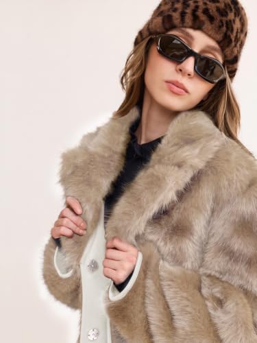 Womens Reversible Faux Fur Coat Fluffy Casual Winter Jacket — 사진 2