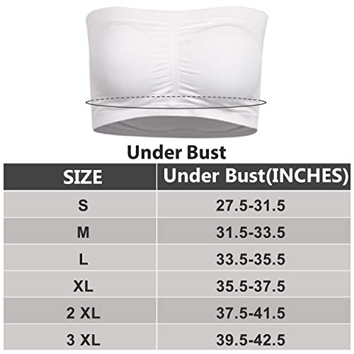 Dd Demoiselle Summer Wireless Bandeau Bras For Women, Stylish Comfortable Novelty Bra With Removable Pads Sleeping Bra Strapless Seamless Sports Bra 3-Pack, Black Beige White, L #TOP3
