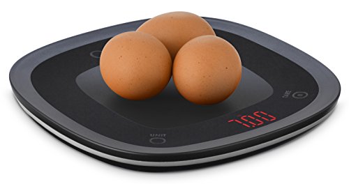 Ozeri Balança digital de cozinha à prova d'água, lavável e submersível, pequena, preta