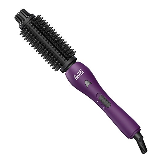 BERTA Professional Hair Curling Iron Negative Ionic Hair Curler Brush Ceramic Hot Brush, Dual Voltage for Travel