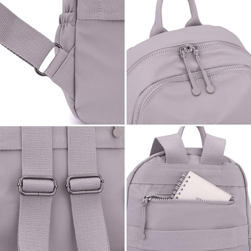 Image of Tanweibago Mini Nylon Women Backpacks,11L Small Ladies backpacks Casual Lightweight Women Shopping Travel Daypack (Z1-purple)