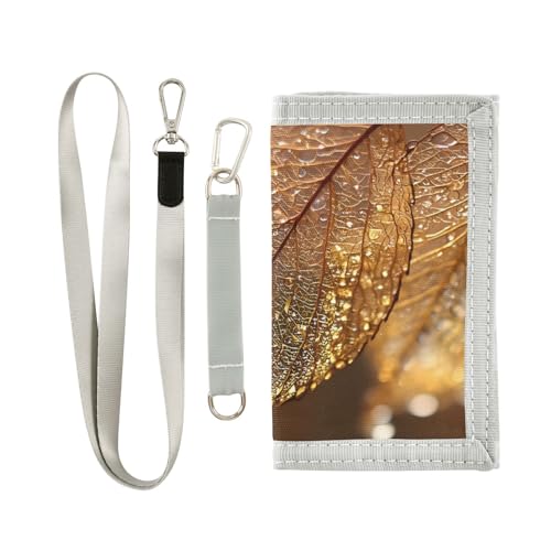 Elegant Leaf Kids Wallet for Boys Girls Youth, Compact Fabric 4.9×2.9 in