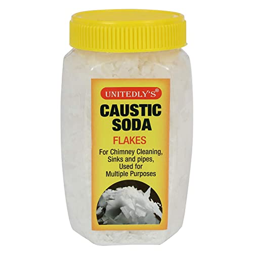 Mesliz Caustic Soda Fast-Acting Non-Toxic & Odorless Formula to Clear Blockages Instantly Unblock Clogged Sinks & Pipes with Chimney & Drain Cleaner Flakes 350 Grams