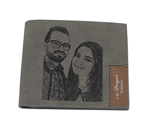 Personalized Engraved Photo Leather Wallet Custom Picture Wallets Purse Billfold for Men Handmade