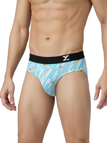 Image of XYXX Men's Surf Super Combed Cotton Regular Fit Printed Antibacterial Briefs with No Marks Waistband