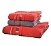 Produktbild Erwin Müller Frottier Handtuch-Set, Frottier-Set - Achern - 2 Handtücher und 1 Duschtuch - beidseitige Schlaufen - strapazierfähig - voluminös - rot/grau - 100% Baumwolle - 500g/m²