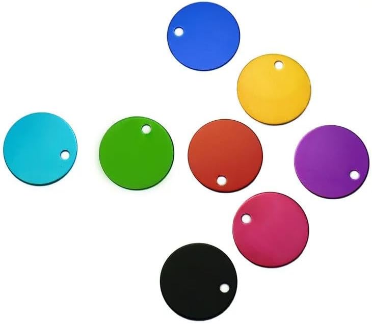 卸売 100 個ペット ID タグアルミペットネームプレート彫刻可能なペット番号 ID タグ空白ラウンドラベル備考ウェディングタグギ