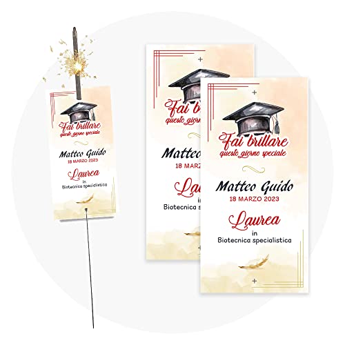 Scintille luminose per Laurea Balloon con cartoncino - Set 20 stelline luminose per eventi