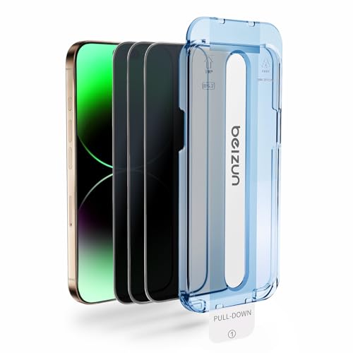 Image of Beizun for iPhone 14 Pro Privacy Screen Protector [3-Pack], Anti-Spy Tempered Glass 9H Hardness, Full Coverage, Easy Installation, Case-Friendly