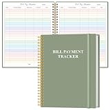 Bill Tracker Notebook - Monthly Bill Organizer & Planner for Personal Budgeting Financial, Monthly Bill Payment Checklist, 8.5' x 11', Green