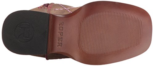ROPER Kids Girls Cross Cut Round Toe Western Cowboy Boots Mid Calf - Brown, Red4