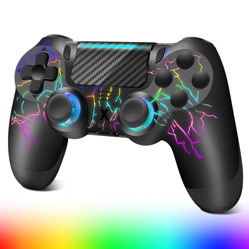 Controller wireless per PS-4, design crepa con luce RGB, batteria 1000mAh, jack audio da 3,5 mm, joystick con doppia vibrazione/sensore giroscopio a 6 assi/pannello touch, controller per Controller wireless per PS-4, design crepa con luce RGB, batteria 1000mAh, jack audio da 3,5 mm, joystick con doppia vibrazione/sensore giroscopio a 6 assi/pannello touch, controller per
