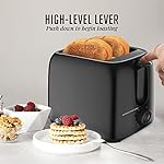 OVENTE Electric 2 Slice Toaster Machine with 6-Shade Browning Selector Setting, Compact Design and Removable Crumb Tray, 700W Power Perfect for Toasting Bread, Thin Bagels and Waffles, Black TP2210B - Image 4