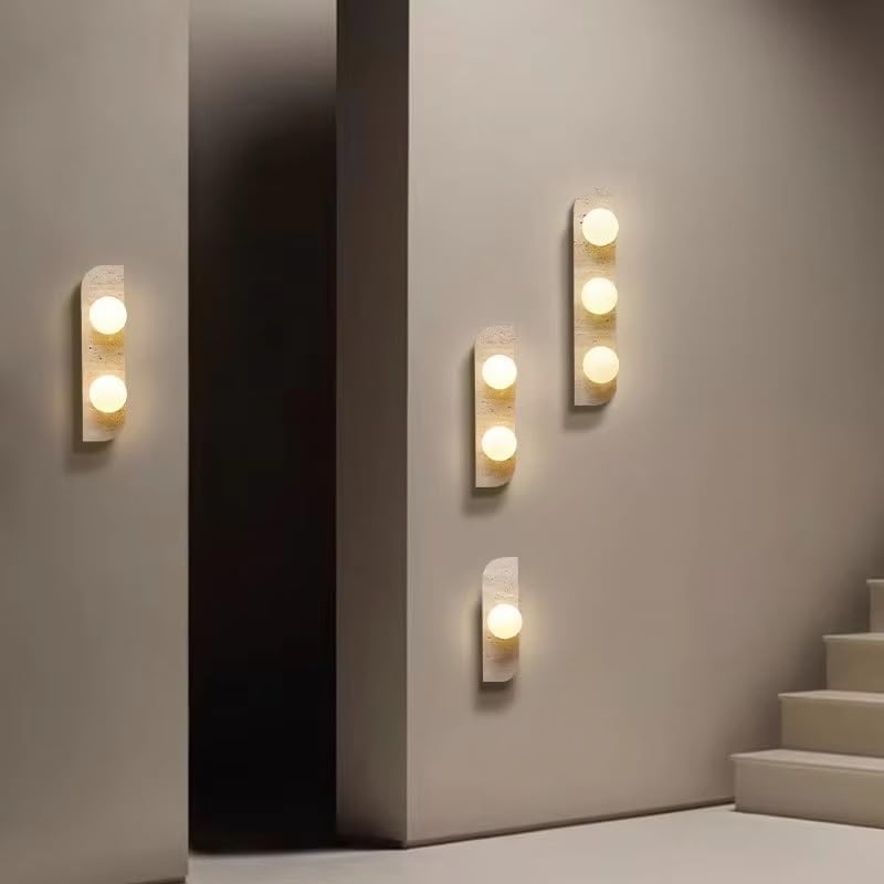 Kitchen Faucet Marble LED Wall Lamp Natural Stone White Glass G4 for Stairs Aisle Corridor Parlor Bedroom Indoor Lighting