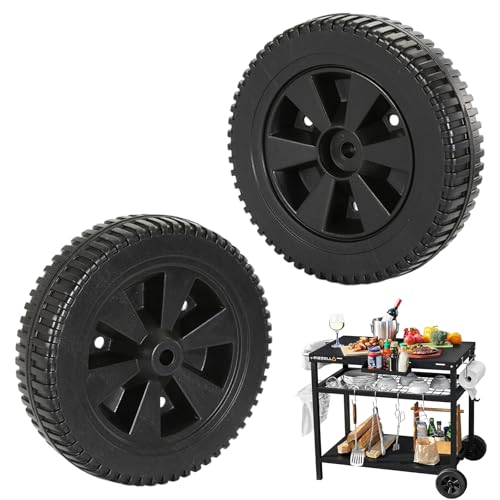 2 PCS Ruedas de Repuesto Para Parrilla de 6 Pulgadas, Ruedas de Plástico para Barbacoa, Ruedas De Barbacoa, Multifuncionales, Ruedas Moldeadas Por Soplado para Parrillas de Gas,Barbacoa y Horno, Negro