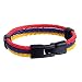 Trendsmax 12mm Wide Mens Womens Colombia Flag Braided Rope Surfer Leather Bracelet Wristband