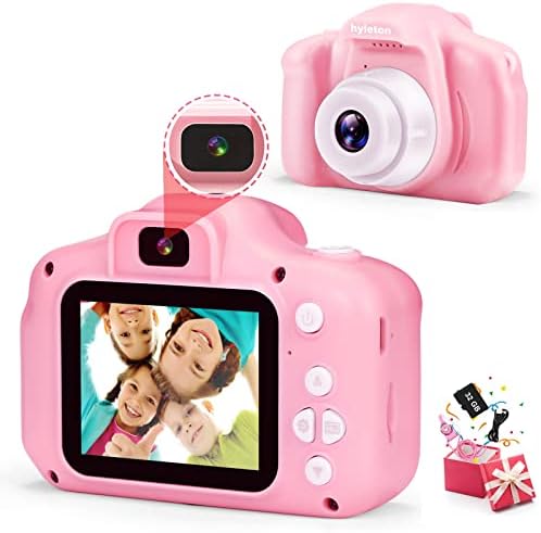 hyleton Kids Selfie Camera Digital,Child Toddler Video Camera Toys for 3 4 5 6 7 8 9 Year Old,Christmas Birthday Gift for Age 3-8 Girls/Boys with 32GB SD Card (Pink)