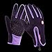 ZLKZZQ Guanti da pesca Guanti da ciclismo invernali da pesca invernali per fitness e traspiranti caldi in pelle antivento a dita intere -Purple-3-L