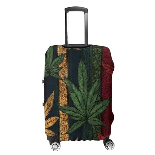 Rastafarian Weed1 Leaf Luggage Covers Washable Travel Suitcase Cover Elastic Baggage Protector4