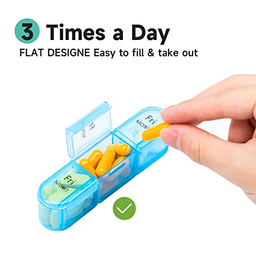 Image of Pill Organizer 3 Times a Day, Weekly Pill Organizer 3x a Day, Pill Box 7 Day, Daily Pill Box Organizer, Travel Container Pill Cases Organizers 7 Day, Medicine Organizer to Hold Vitamins and Medication