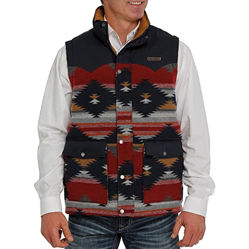 Cinch Western Vest Mens Blanket Stripe Quilted Blue Multi MWV1533004