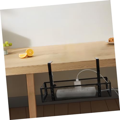 Organizador de cables para escritorio Bandeja portacables resistente de alambre metálico para oficina en casa miniatura 7