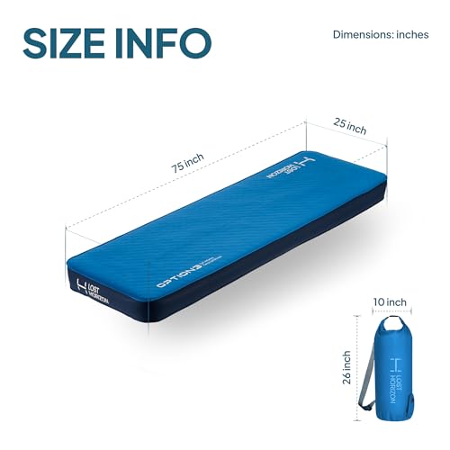 Image of Lost Horizon Air & Foam Camping Mattress, Self-Inflating Sleeping Pad, 4.5 inch Thick, with Pump Sack, Cot
