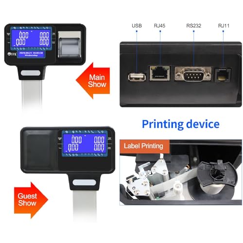 Báscula Digital con Impresora Térmica y Pantalla LCD 66 lbs miniatura 4