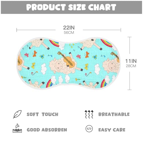 2 Pack Baby Burp Cloths, Soft Absorbent Burping Cloths for Babies, Cotton Milk Spit Up Rags, Large Size for Newborns, Baby Boys and Girls (Melody Flock Pattern)4