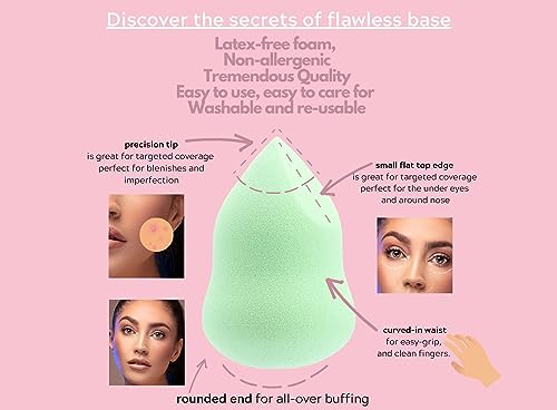 Nanshy Beauty Blenders for full cover foundation & concealer, 3 Pack, Multi - Image 4