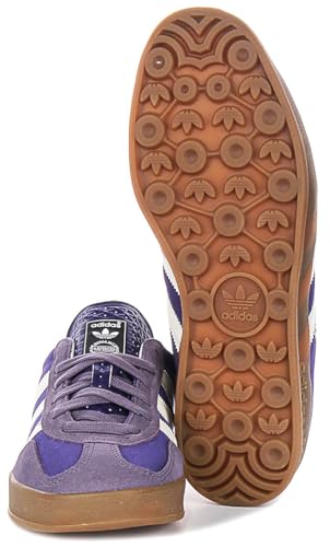 Image of adidas Gazelle Men's 3 Stripes Logo Classic 90S Sn Trainers (Purple White, US 5)