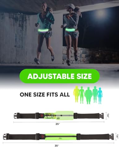image for sport2people LED Reflective Running Belt Pouch with USB Rechargeable L