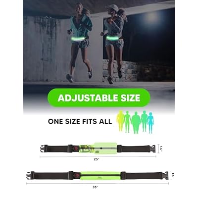 sport2people LED Reflective Running Belt Pouch with USB Rechargeable Light, Reflective Running Gear for Men, Women,Phone Holder for Runners,Visibility Running Safety Lights Belt for Safe Night Running