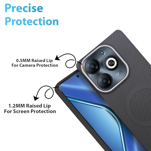 Image of LIRAMARK Rugged Carbon Fibre TPU Armor Silicone Back Cover Case for SMART 8 /Spark Go 2024 /SPARK 20 /SMART 8HD /A70 /POP8