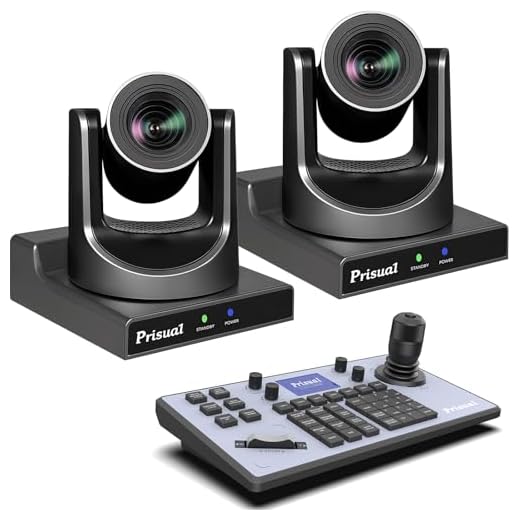 Prisual Câmera NDI PTZ AI Auto Tracking 20X Zoom Óptico Pacote Câmera PTZ para Igreja Adoração PoE PTZ Teclado Controlador de Câmera TEN202