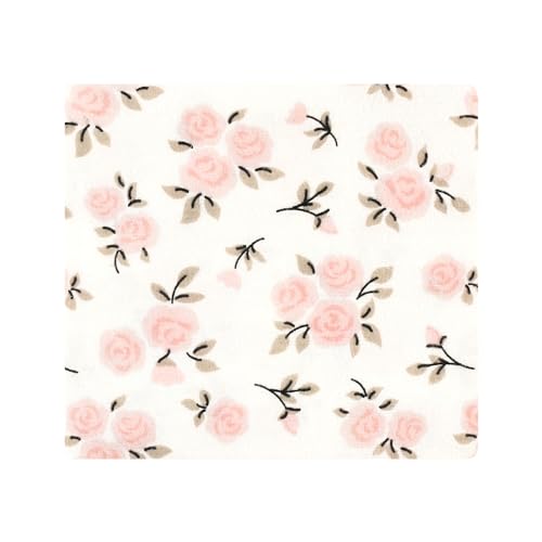 Image of Hudson Baby Unisex Baby Cotton Flannel Receiving Blankets Bundle, Neutral Pink Floral, One Size