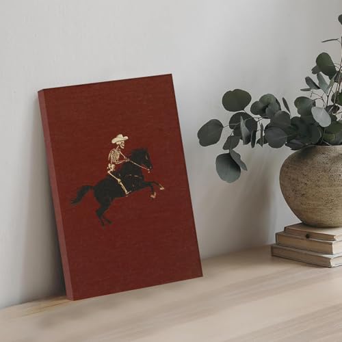 Framed Vintage Skeleton Cowboy Canvas Wall Art 16X24in Ready to Hang - image 3