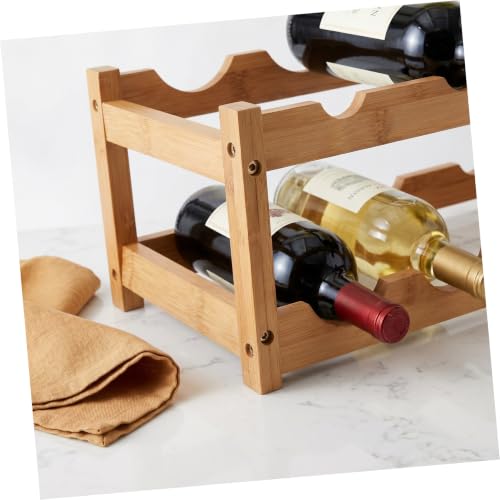 Soporte de vino de madera doble capa 45X23.5CM miniatura 5